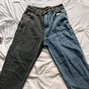 SHEIN two done black and dark blue jeans size small